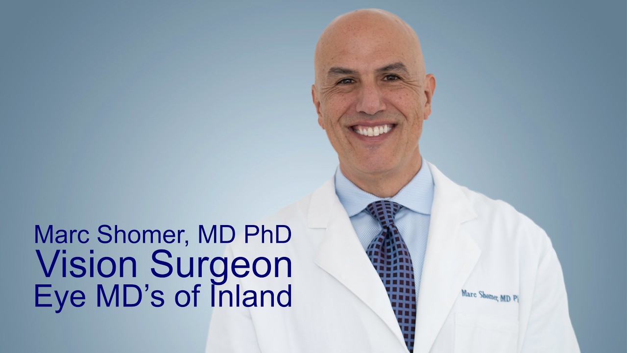 Marc H. Shomer, MD, PhD, board-certified ophthalmologist, in the introduction video from his YouTube channel